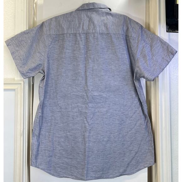 Travis Matthews Mens XL Gray Button Up Golfer Shirt Single Pocket FLAW - Picture 2 of 8